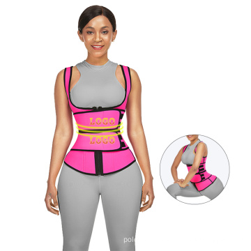 Custom Logo Fitness High Waist Double Strap Belt Neoprene Slimming Belt Sweat Waist Trainer Vest Women